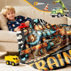 Xvx-Boom railway pattern blanket brightens living rooms and beds.