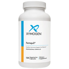 XYMOGEN Femquil bottle front showing label and dosage guidance for cycle support