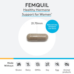 XYMOGEN Femquil bottle side view highlighting capsules for daily balance