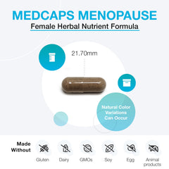 Close-up of Xymogen MedCaps Menopause label with key ingredients