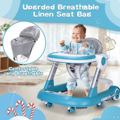 XZV activity center with adjustable height supports growing babies.