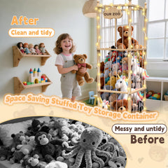 YACONA elastic bands securely hold plushies for a tidy display.
