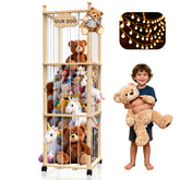 YACONA stuffed animal storage vertical tower offering space-saving organization for nurseries.