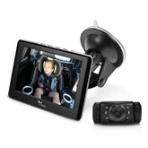 Yada baby monitor display mounted on windshield provides hands-free viewing for drivers.