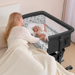 YADAQE bassinet with mosquito net for breathable sleep.