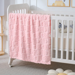 Yagle Mate heart-checkered coral blanket ideal for naps and cuddles.