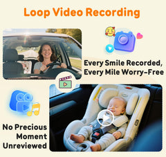 Yakry Baby Car Camera records moments for later viewing on trips