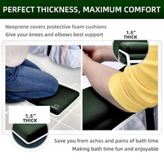 Yalumo kneeler foam detail highlights 1.5 inch thickness for knee and elbow support.