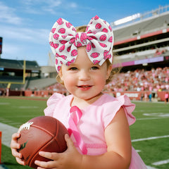 YanJie baby headband featuring football bows, durable elastic fits newborns to toddlers