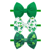 YanJie baby bows in nylon green shamrock for infant wear and daily use.