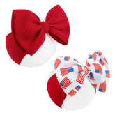 YanJie baby headband with patriotic red-white-blue bows for festive outfits.