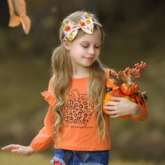 YanJie pumpkin-pattern headband adds seasonal charm to toddler outfits