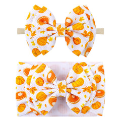 YanJie Thanksgiving headbands set of two with pumpkin prints for adorable newborn moments.