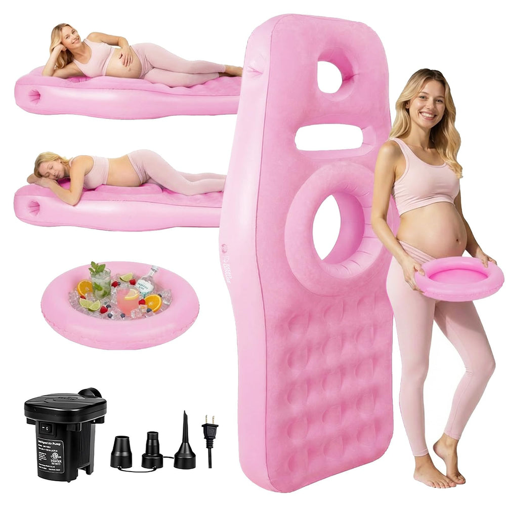 YATAOQINGJIE inflatable pregnancy pillow with belly hole for enhanced front-sleep comfort