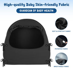YAVIL blackout cover on full crib creates a dark, cozy sleep space.