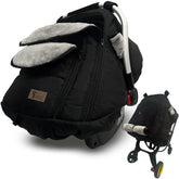 Yazely baby car seat cover winter front view showing full coverage and warmth.
