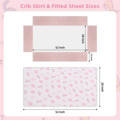 YCDTMY pink animal-patterns crib set enhances playful nursery visuals.