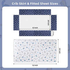 YCDTMY blue dinosaur bedding set creates a coordinated nursery aesthetic.