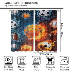 YCness 3D ball pattern curtains offer vivid sport-themed decor.
