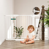 YDTOP baby gate with extension kit for 29-43 inch openings ready for stairs.