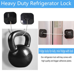 YEYA fridge lock demonstrates easy no-drill installation on clean cabinet doors.