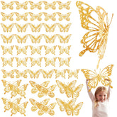 Yeaqee glitter gold butterfly wall decor large style 1 adds instant party sparkle
