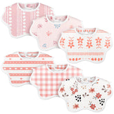 Yearntown baby muslin bibs pack with daisy design offering soft, absorbent drool protection.