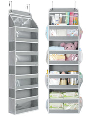 Yecaye 5-tier door organizer front view showing spacious compartments and access.