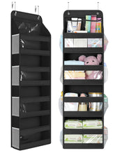 Yecaye 5-tier over-the-door organizer front view with roomy compartments for clothes