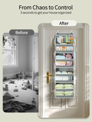 Yecaye over-door organizer top PVC pockets view for small-item visibility.
