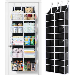 Yecaye over-the-door organizer front view with five tiers for organized closet space.