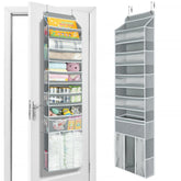 Yecaye over-the-door organizer with clear windows for quick access to toys and supplies.