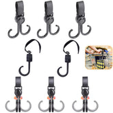 YehVeh stroller hooks with 360-degree rotation for versatile hanging options.