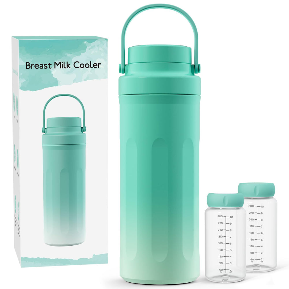 Yellnidd breastmilk cooler showing 22oz capacity for travel and work use