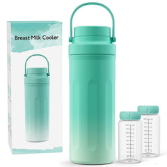 Yellnidd breastmilk cooler showing 22oz capacity for travel and work use