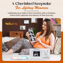 YelloIris count-up tiles frame for ongoing keepsake after birth