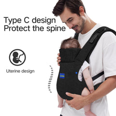 YEMKEZO baby carrier in backpack mode supports hands-free outings.