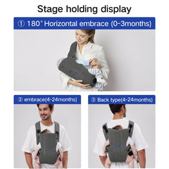 YEMKEZO mesh grey baby in hip position demonstrates support.