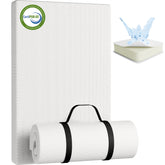 YENING breathable pack-and-play mattress pad shown fitting 38x26 for a snug space.