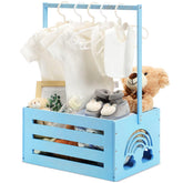 Yerliker baby shower crate assembly showing quick setup for gifting.