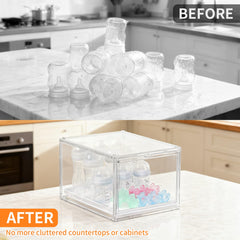 YESGIRL bottle organizer with nipples storage, designed for tidy pump parts.