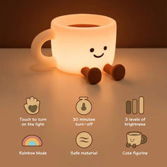 Yesinaly coffee cup night light touch control for easy brightness and color changes