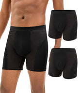 YESWEL men's incontinence underwear in black, front view with discreet athletic fit.