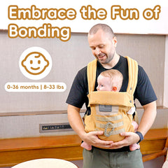 YESYBC baby carrier foldable headrest supports inward-facing naps on the go.