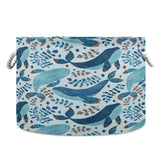 YETTASBIN watercolor whale basket front view showing large capacity for blankets