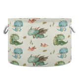 YETTASBIN watercolor dragon basket closeup with cotton rope handle for easy handling.