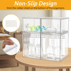 YEXEXINM clear plastic bottle organizer close-up showing crystal clarity