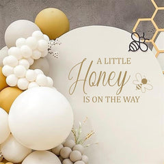 Yeysynana A Little Honey is on The Way sign hero image for baby shower backdrop