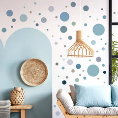 Yeysynana polka-dot wall decals add color without wall damage.