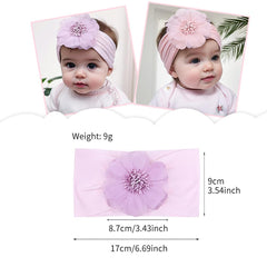 Yheahin elastic headband showing stretch and size range for growing babies